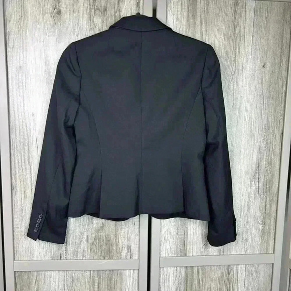 J Crew Blazer Sz 0 Super 120 Wool Black Single Breasted Career DEFECT - Picture 6 of 9